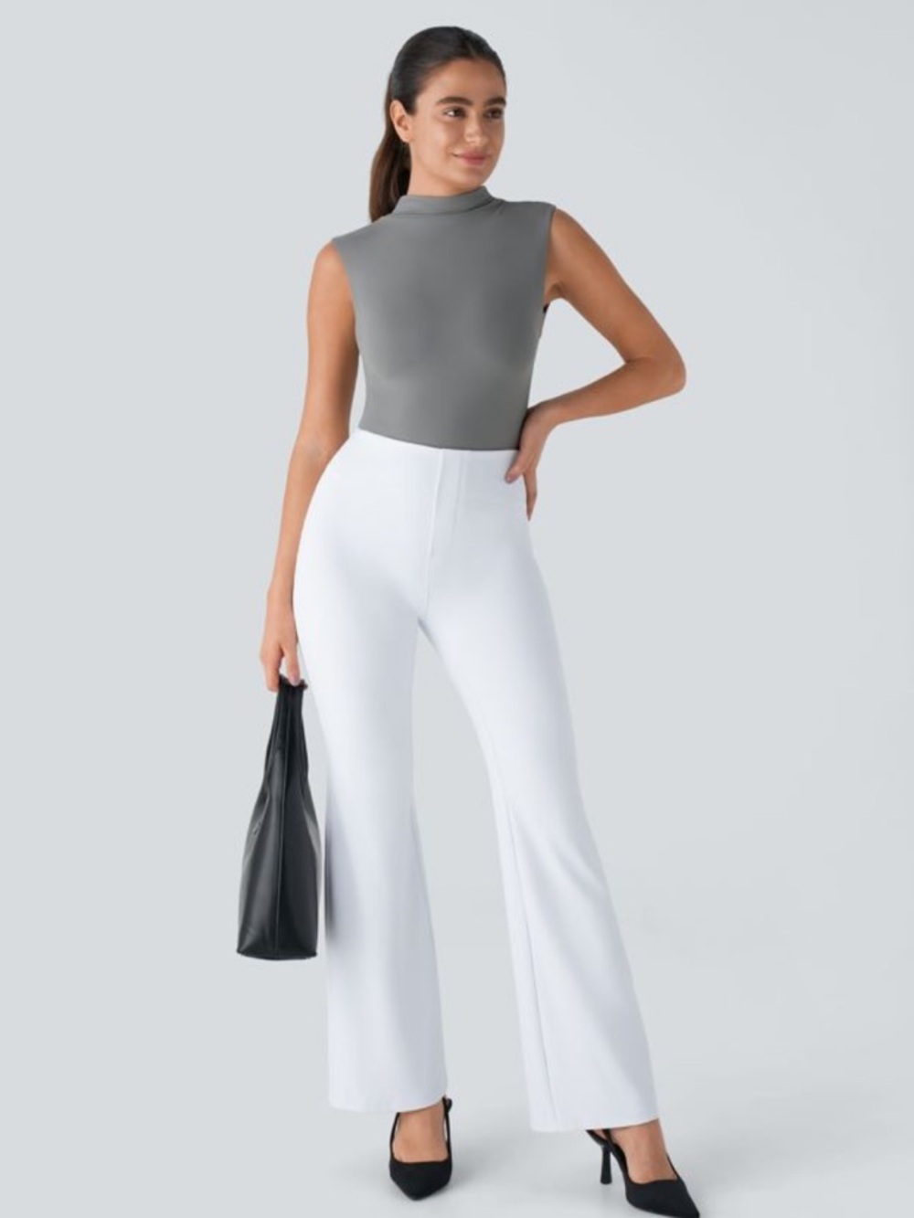 Halara Flex SculptKnit High Waisted Back Side Pocket Slight Flare Work Pants XS